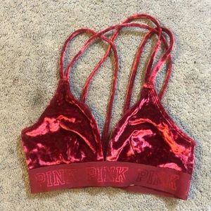 maroon velvet bralette